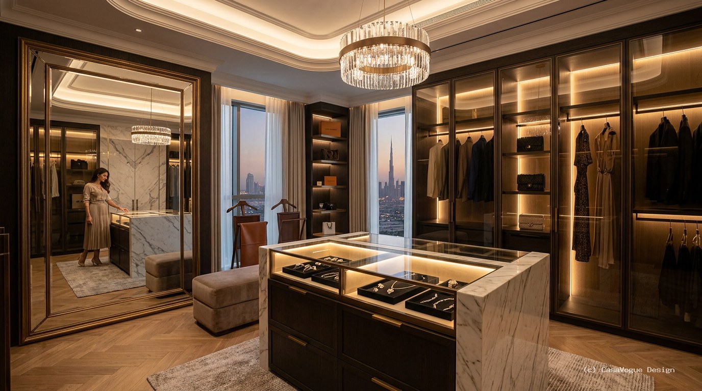 Master Suite Walk-In Dressing Room Interior Design Dubai