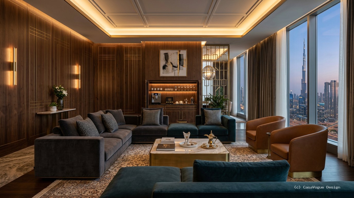 VIP Executive Private Majlis Room with Walnut Boiserie